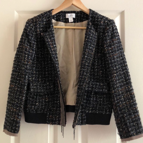 Ann Taylor LOFT tweed bomber jacket - Picture 6 of 7